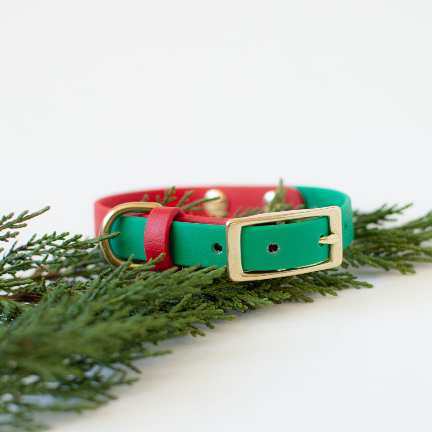 Wanderlust Pup Co Biothane Christmas Holiday dog collar. Handmade in Canada